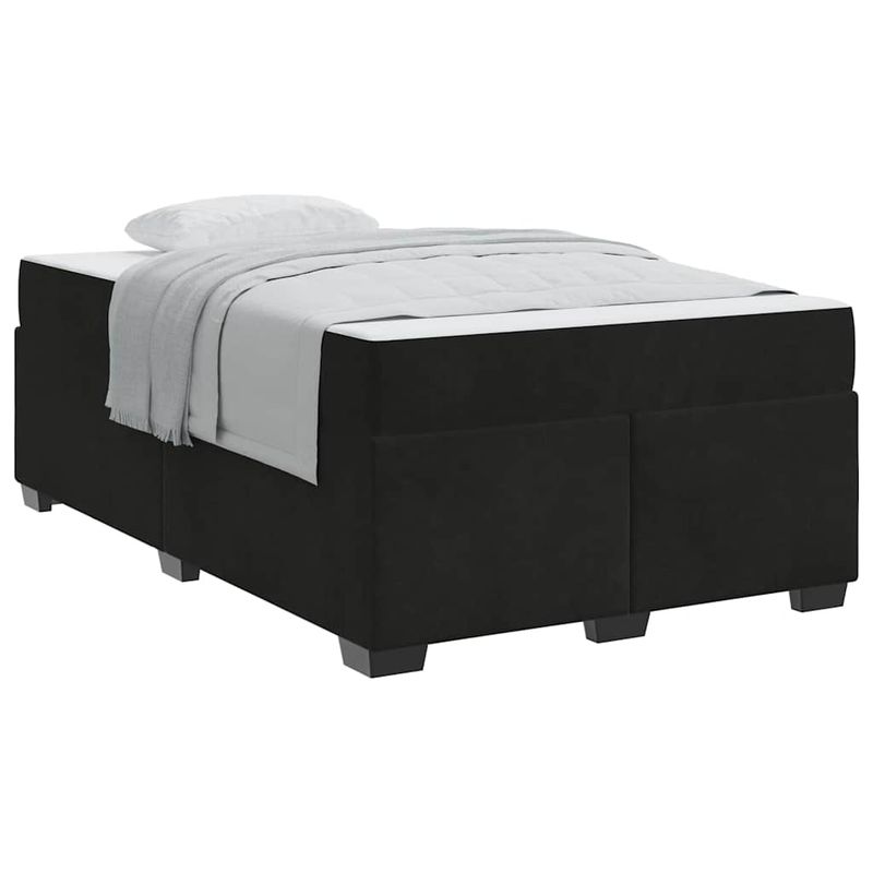 Casa si Gradina - Mobilier - Paturi si accesorii - Paturi - Cadru de pat cu saltea Altele Negru 120 x 200 cm Catifea - Infinity.ro