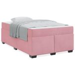 Casa si Gradina - Mobilier - Paturi si accesorii - Paturi - Cadru de pat cu saltea Altele Roz 120 x 200 cm Catifea - Infinity.ro