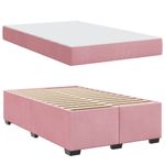 Casa si Gradina - Mobilier - Paturi si accesorii - Paturi - Cadru de pat cu saltea Altele Roz 120 x 200 cm Catifea - Infinity.ro