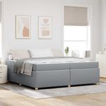 Casa si Gradina - Mobilier - Paturi si accesorii - Paturi - Cadru de pat cu saltea Altele Gri deschis 200 x 200 cm tesatura - Infinity.ro