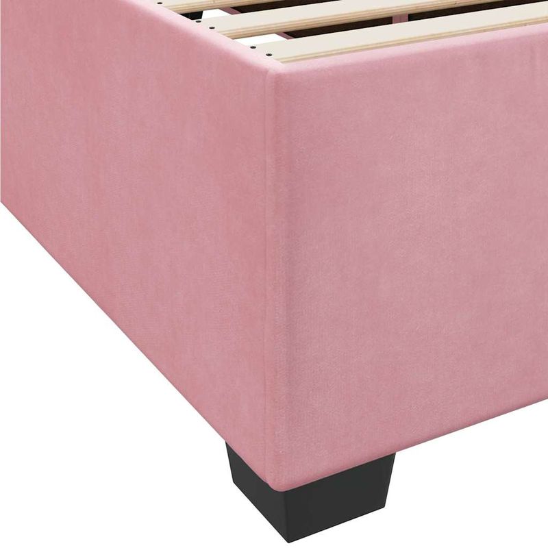 Casa si Gradina - Mobilier - Paturi si accesorii - Paturi - Cadru de pat cu saltea Altele Roz 120 x 200 cm Catifea - Infinity.ro
