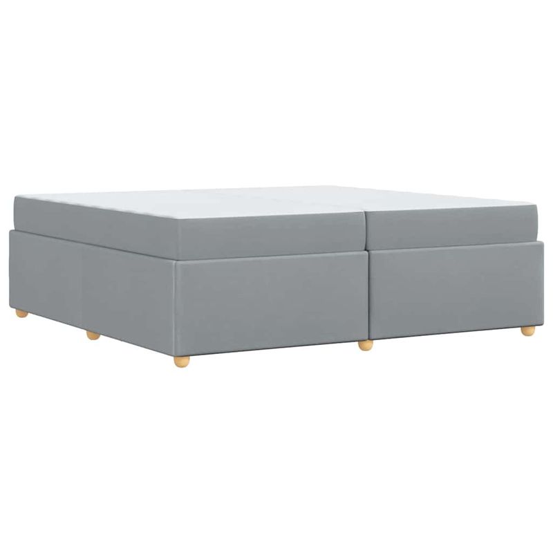 Casa si Gradina - Mobilier - Paturi si accesorii - Paturi - Cadru de pat cu saltea Altele Gri deschis 200 x 200 cm tesatura - Infinity.ro