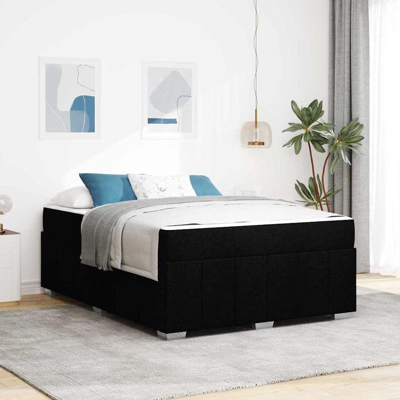 Casa si Gradina - Mobilier - Paturi si accesorii - Paturi - Cadru de pat Negru 140 x 200 cm tesatura - Infinity.ro
