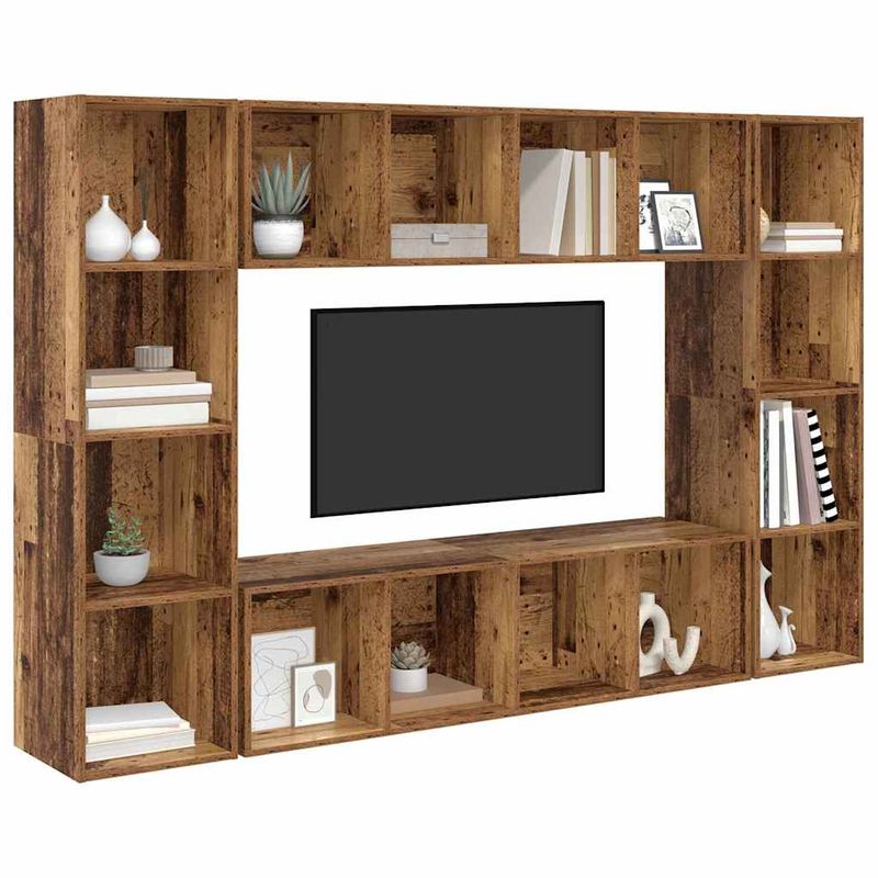 Casa si Gradina - Mobilier - Comode si corpuri - Comode - Set comoda TV 4 pcs Maro 37 x 37 x 142.5 cm Lemn compozit - Infinity.ro