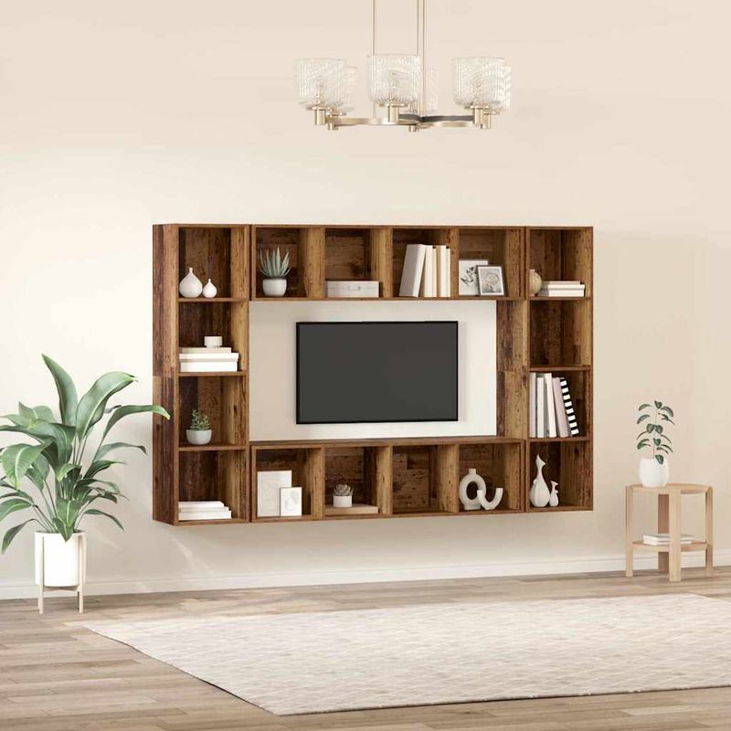 Casa si Gradina - Mobilier - Comode si corpuri - Comode - Set comoda TV 4 pcs Maro 37 x 37 x 142.5 cm Lemn compozit - Infinity.ro