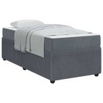 Casa si Gradina - Mobilier - Paturi si accesorii - Paturi - Cadru de pat cu saltea Altele Gri inchis 90 x 200 cm Catifea - Infinity.ro