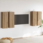 Casa si Gradina - Mobilier - Comode si corpuri - Comode - Set comoda TV 4 pcs stejar artizanal 30.5 x 30 x 90 cm PAL - Infinity.ro