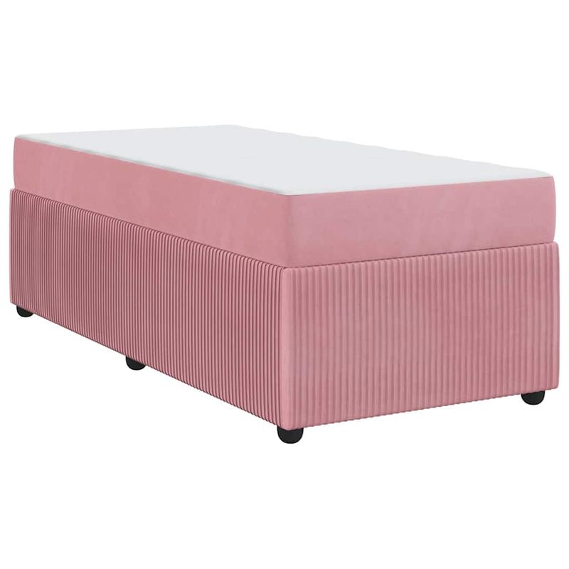 Casa si Gradina - Mobilier - Paturi si accesorii - Paturi - Cadru de pat cu saltea Altele Roz 90 x 200 cm Catifea - Infinity.ro