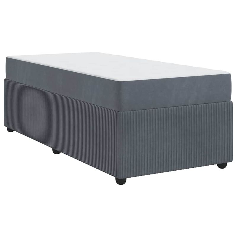 Casa si Gradina - Mobilier - Paturi si accesorii - Paturi - Cadru de pat cu saltea Altele Gri inchis 100 x 200 cm Catifea - Infinity.ro