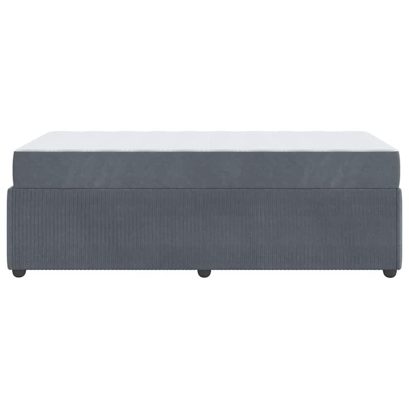 Casa si Gradina - Mobilier - Paturi si accesorii - Paturi - Cadru de pat cu saltea Altele Gri inchis 100 x 200 cm Catifea - Infinity.ro