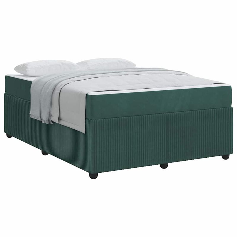 Casa si Gradina - Mobilier - Paturi si accesorii - Paturi - Cadru de pat cu saltea Altele Verde inchis 160 x 200 cm Catifea - Infinity.ro