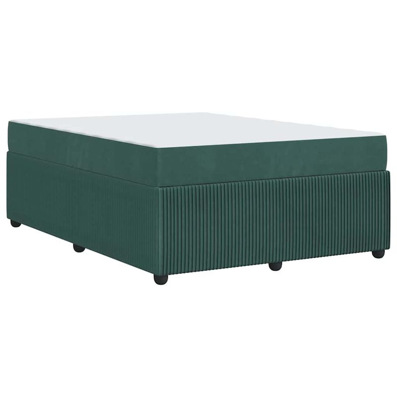 Casa si Gradina - Mobilier - Paturi si accesorii - Paturi - Cadru de pat cu saltea Altele Verde inchis 160 x 200 cm Catifea - Infinity.ro