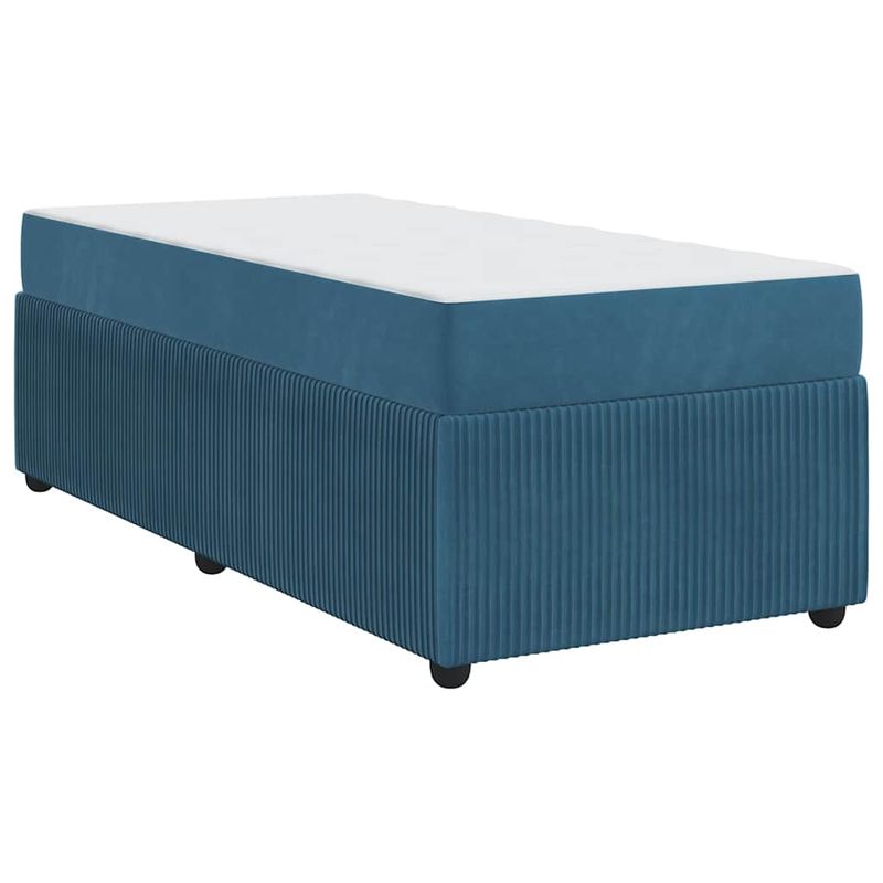Casa si Gradina - Mobilier - Paturi si accesorii - Paturi - Cadru de pat cu saltea Altele albastru 100 x 200 cm Catifea - Infinity.ro