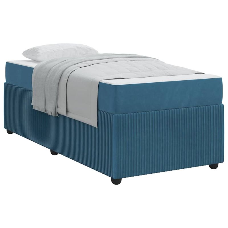 Casa si Gradina - Mobilier - Paturi si accesorii - Paturi - Cadru de pat cu saltea Altele albastru 100 x 200 cm Catifea - Infinity.ro