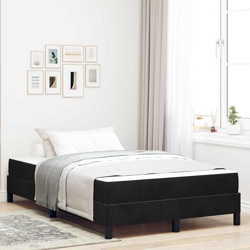 Casa si Gradina - Mobilier - Paturi si accesorii - Paturi - Pat boxspring cu saltea Negru 120 x 190 cm Catifea - Infinity.ro