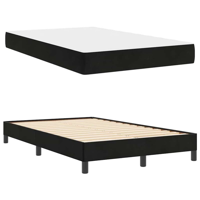 Casa si Gradina - Mobilier - Paturi si accesorii - Paturi - Pat boxspring cu saltea Negru 120 x 190 cm Catifea - Infinity.ro