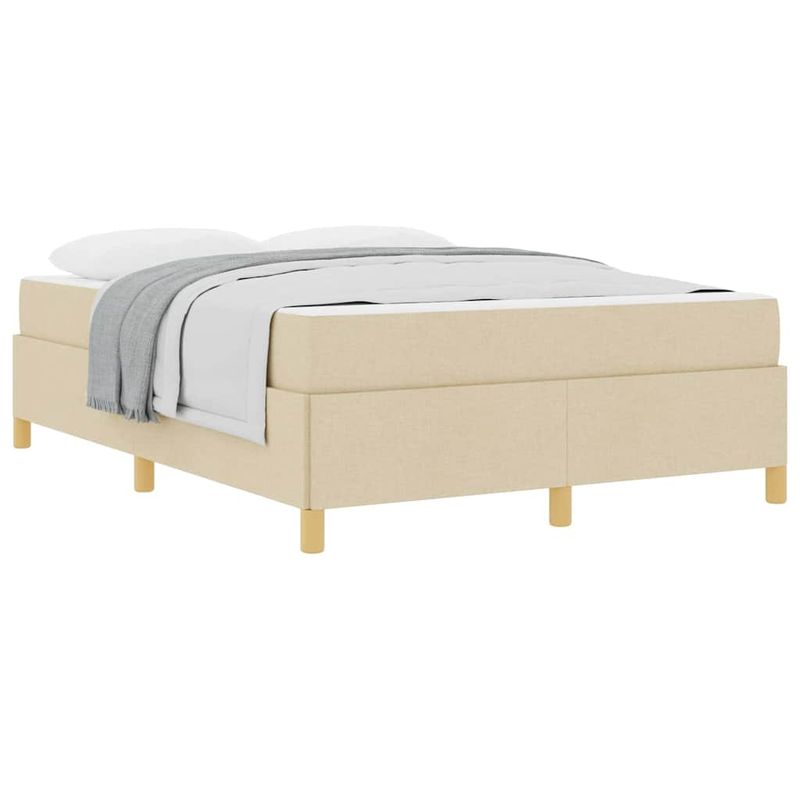 Casa si Gradina - Mobilier - Paturi si accesorii - Paturi - Pat cu arcuri Altele Crema si Alb 140 x 200 cm tesatura - Infinity.ro