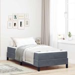 Casa si Gradina - Mobilier - Paturi si accesorii - Paturi - Pat boxspring cu saltea Gri inchis 80 x 220 cm Catifea - Infinity.ro