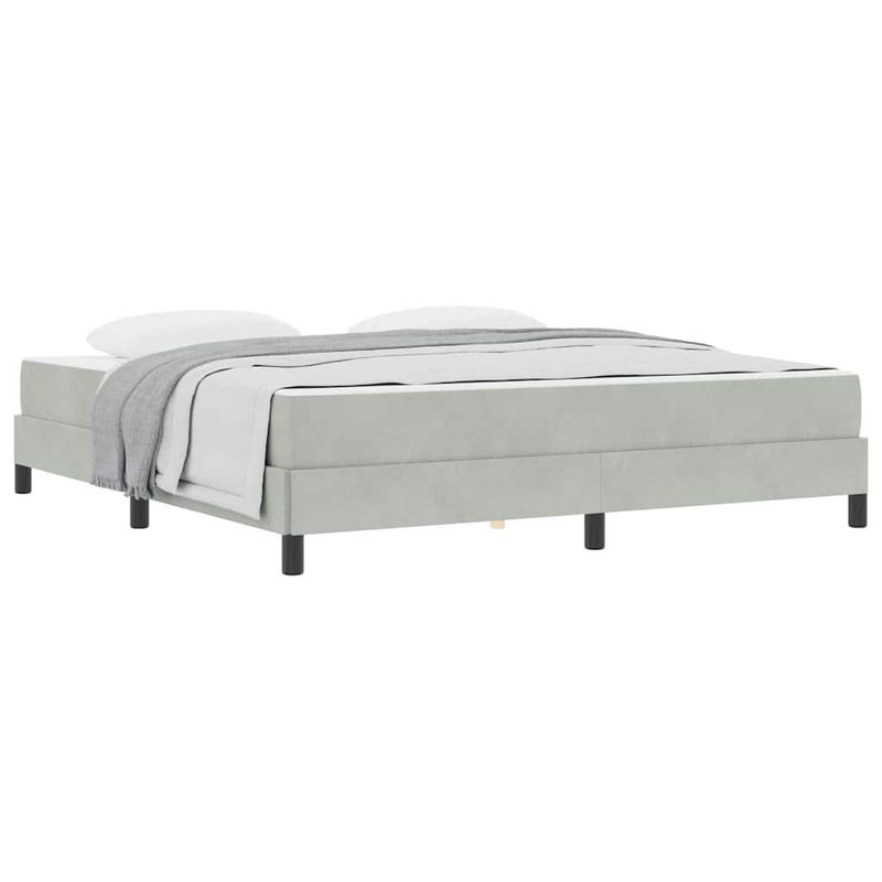 Casa si Gradina - Mobilier - Paturi si accesorii - Paturi - Pat boxspring cu saltea Gri deschis 180 x 200 cm Catifea - Infinity.ro