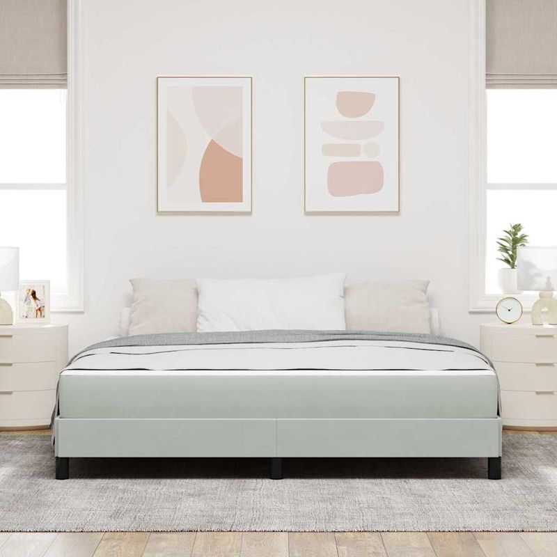 Casa si Gradina - Mobilier - Paturi si accesorii - Paturi - Pat boxspring cu saltea Gri deschis 180 x 200 cm Catifea - Infinity.ro