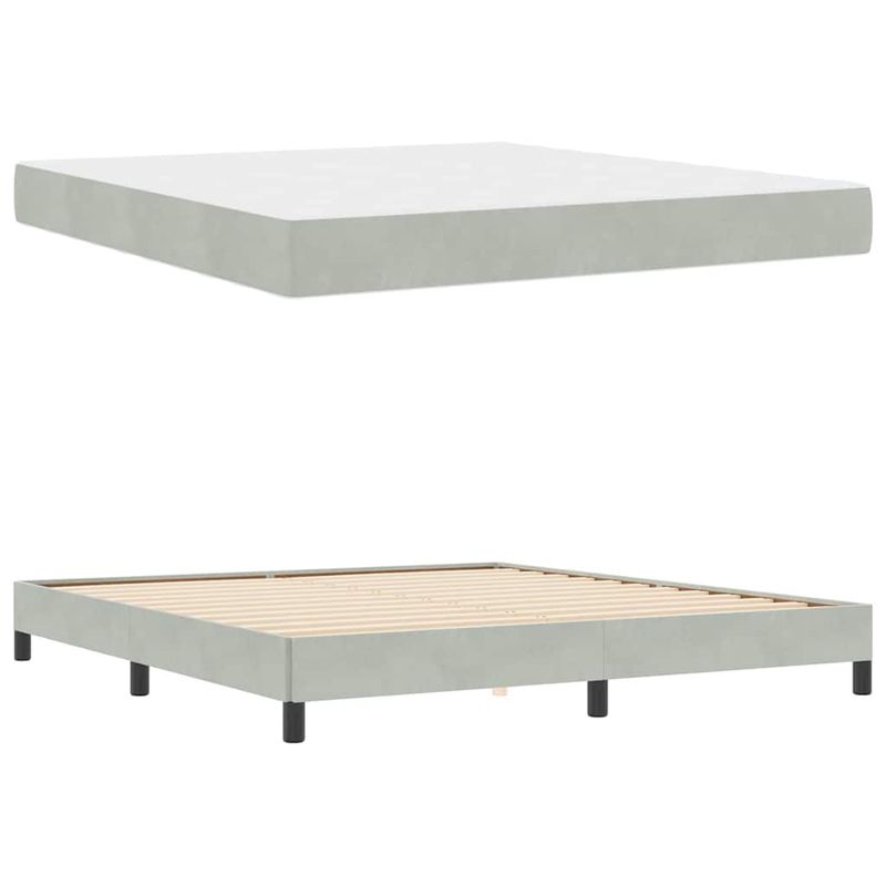 Casa si Gradina - Mobilier - Paturi si accesorii - Paturi - Pat boxspring cu saltea Gri deschis 180 x 200 cm Catifea - Infinity.ro