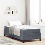 Casa si Gradina - Mobilier - Paturi si accesorii - Paturi - Cadru de pat Altele Gri inchis si Alb 100 x 200 cm Catifea - Infinity.ro