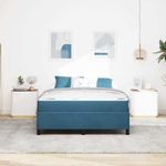 Casa si Gradina - Mobilier - Paturi si accesorii - Paturi - Cadru de pat Altele Albastru inchis si alb 160 x 200 cm Catifea - Infinity.ro