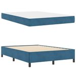 Casa si Gradina - Mobilier - Paturi si accesorii - Paturi - Cadru de pat Altele Albastru inchis si alb 160 x 200 cm Catifea - Infinity.ro
