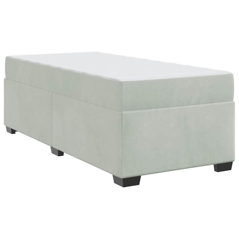 Casa si Gradina - Mobilier - Paturi si accesorii - Paturi - Cadru de pat cu saltea Altele Gri deschis 90 x 190 cm Catifea - Infinity.ro