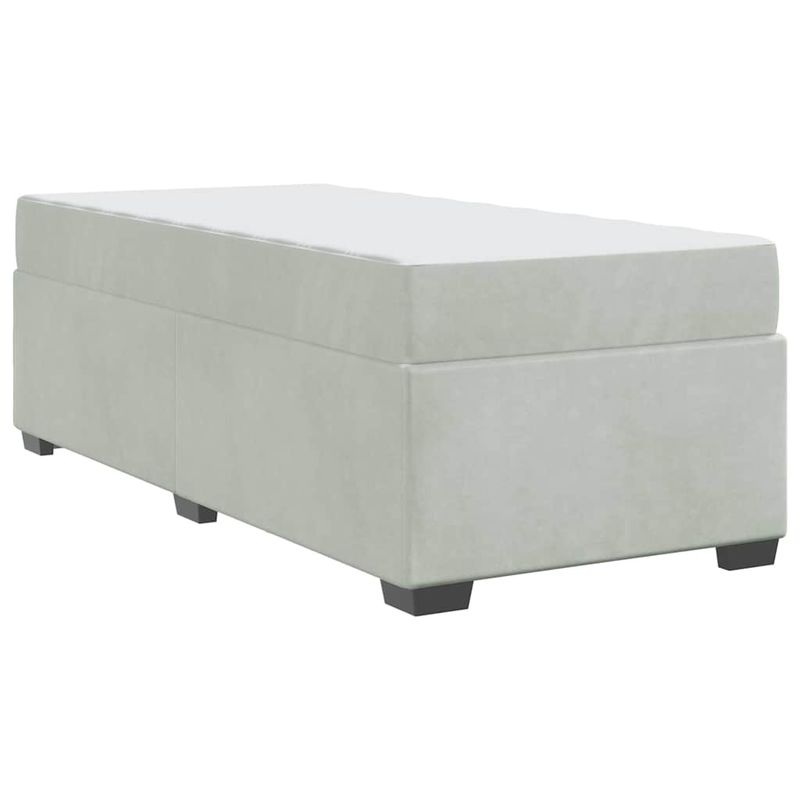 Casa si Gradina - Mobilier - Paturi si accesorii - Paturi - Cadru de pat cu saltea Altele Gri deschis 90 x 190 cm Catifea - Infinity.ro