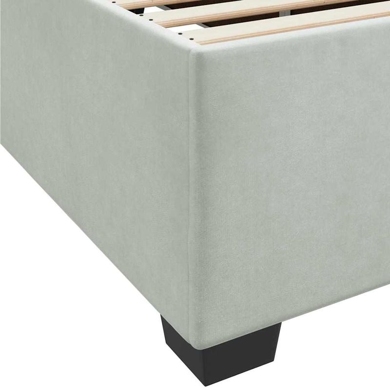 Casa si Gradina - Mobilier - Paturi si accesorii - Paturi - Cadru de pat cu saltea Altele Gri deschis 90 x 190 cm Catifea - Infinity.ro
