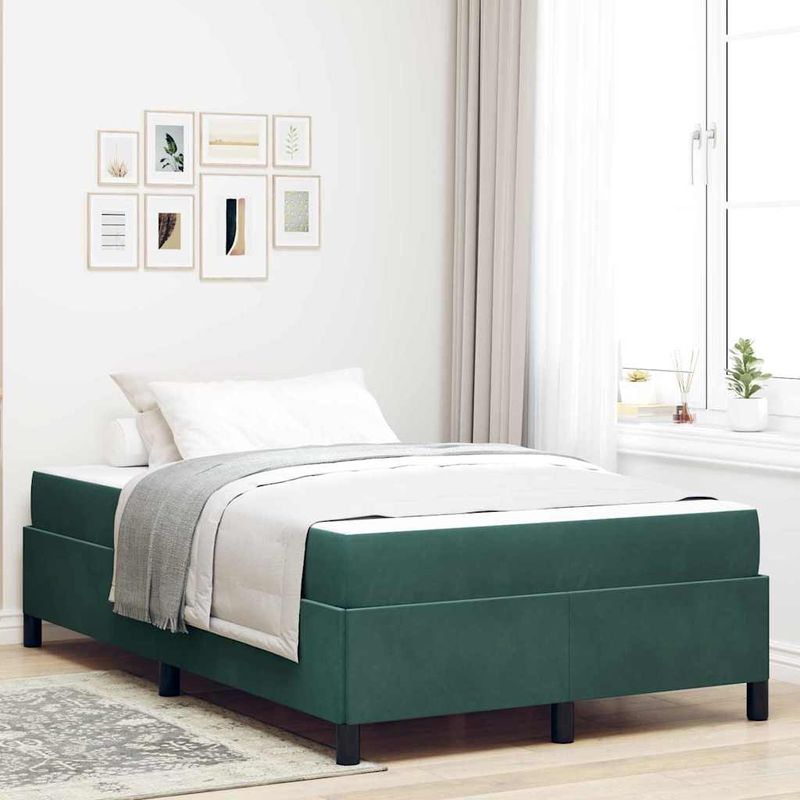 Casa si Gradina - Mobilier - Paturi si accesorii - Paturi - Cadru de pat Altele Alb si gri deschis 120 x 200 cm Catifea - Infinity.ro