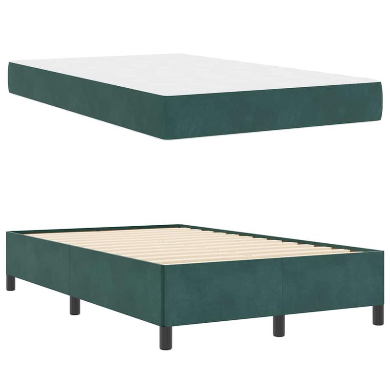 Casa si Gradina - Mobilier - Paturi si accesorii - Paturi - Cadru de pat Altele Alb si gri deschis 120 x 200 cm Catifea - Infinity.ro