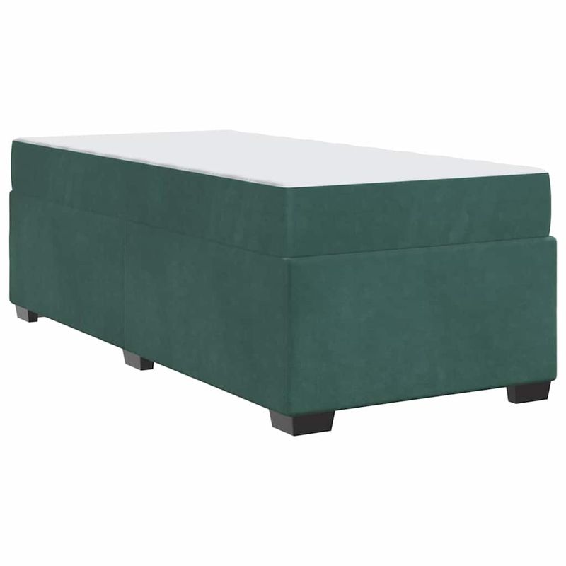 Casa si Gradina - Mobilier - Paturi si accesorii - Paturi - Cadru de pat cu saltea Altele Verde inchis 90 x 190 cm Catifea - Infinity.ro