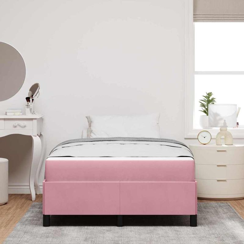 Casa si Gradina - Mobilier - Paturi si accesorii - Paturi - Cadru de pat Altele Roz si alb 120 x 200 cm Catifea - Infinity.ro