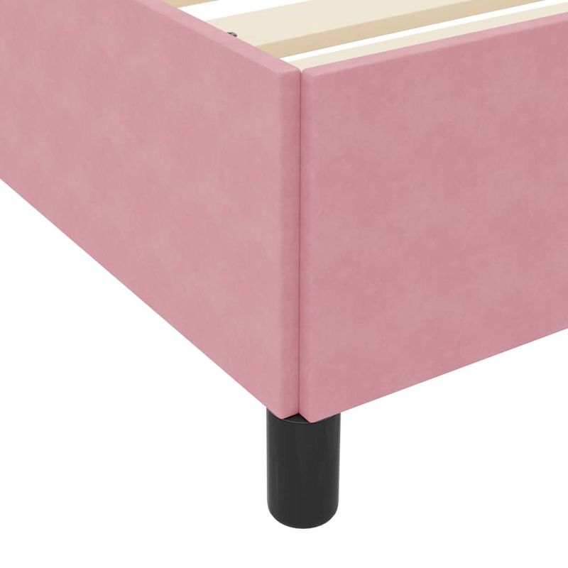 Casa si Gradina - Mobilier - Paturi si accesorii - Paturi - Cadru de pat Altele Roz si alb 120 x 200 cm Catifea - Infinity.ro