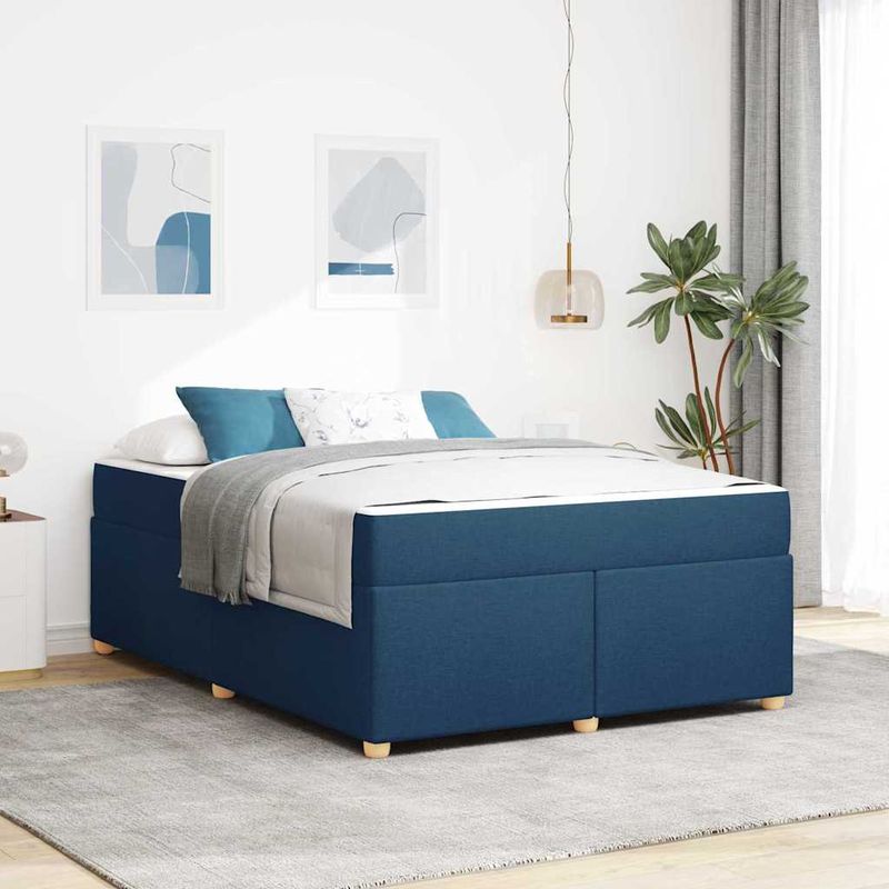 Casa si Gradina - Mobilier - Paturi si accesorii - Paturi - Cadru de pat cu saltea Altele albastru 140 x 200 cm tesatura - Infinity.ro