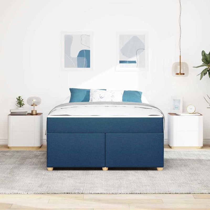 Casa si Gradina - Mobilier - Paturi si accesorii - Paturi - Cadru de pat cu saltea Altele albastru 140 x 200 cm tesatura - Infinity.ro