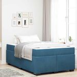 Casa si Gradina - Mobilier - Paturi si accesorii - Paturi - Cadru de pat cu saltea Albastru inchis 120 x 190 cm Catifea - Infinity.ro
