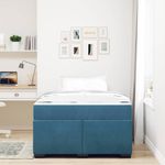 Casa si Gradina - Mobilier - Paturi si accesorii - Paturi - Cadru de pat cu saltea Albastru inchis 120 x 190 cm Catifea - Infinity.ro