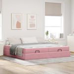 Casa si Gradina - Mobilier - Paturi si accesorii - Paturi - Cadru de pat Altele Roz 200 x 200 cm Catifea - Infinity.ro