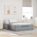 Casa si Gradina - Mobilier - Paturi si accesorii - Paturi - Cadru de pat Altele cu depozitare Gri deschis 160 x 200 cm tesatura - Infinity.ro