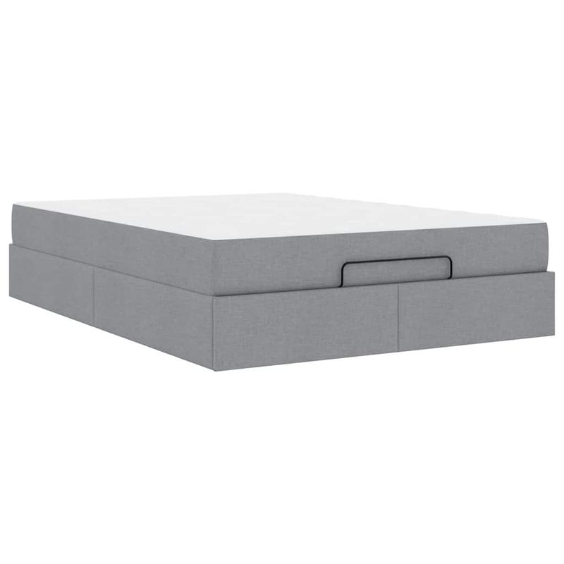Casa si Gradina - Mobilier - Paturi si accesorii - Paturi - Cadru de pat Altele cu depozitare Gri deschis 160 x 200 cm tesatura - Infinity.ro