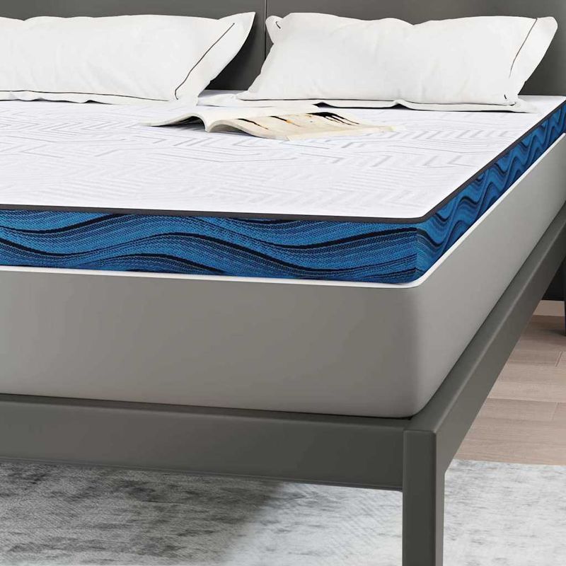 Casa si Gradina - Mobilier - Saltele si somiere - Toppere - Topper pentru saltea Alb si albastru 160 x 200 cm - Infinity.ro