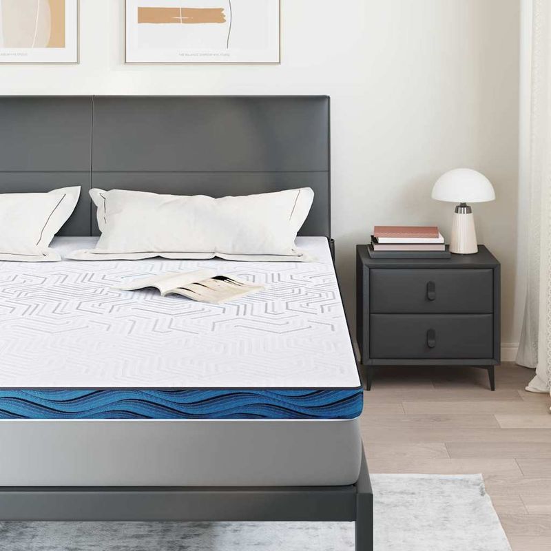 Casa si Gradina - Mobilier - Saltele si somiere - Toppere - Topper pentru saltea Alb si albastru 180 x 200 cm - Infinity.ro