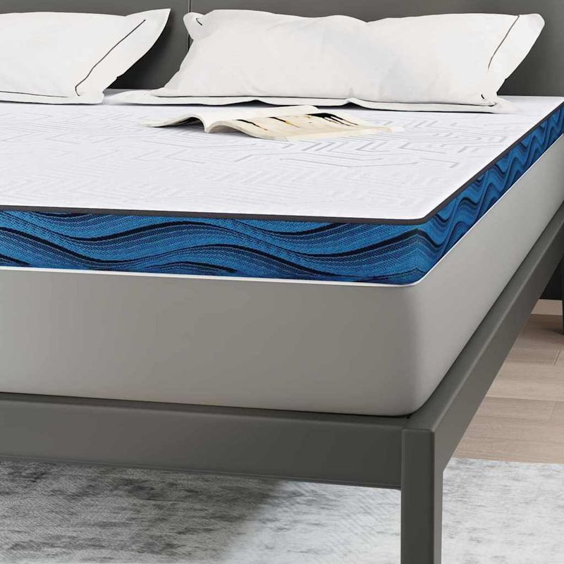 Casa si Gradina - Mobilier - Saltele si somiere - Toppere - Topper pentru saltea Alb si albastru 180 x 200 cm - Infinity.ro