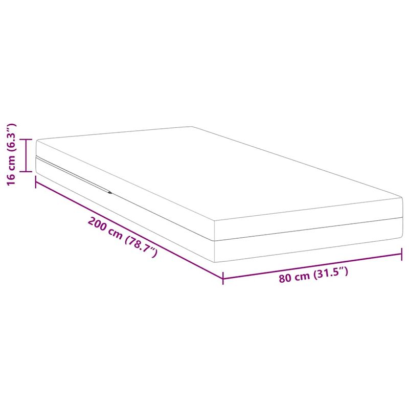 Casa si Gradina - Mobilier - Saltele si somiere - Saltele - Saltele Alb 80 x 200 cm Tesatura jacquard din poliester 100% - Infinity.ro