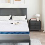 Casa si Gradina - Mobilier - Saltele si somiere - Toppere - Topper pentru saltea cu usa Alb si albastru 140 x 190 cm - Infinity.ro