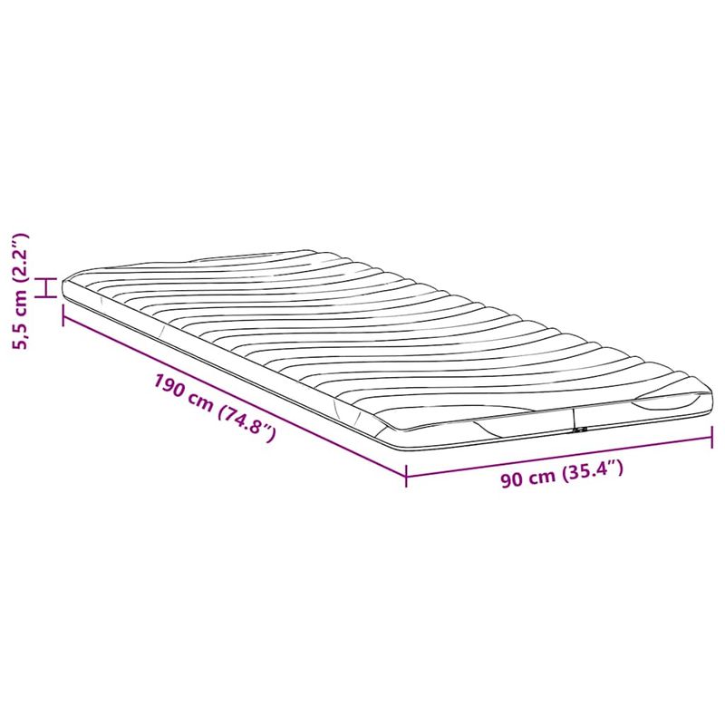 Casa si Gradina - Mobilier - Saltele si somiere - Toppere - Topper pentru saltea Alb 90 x 190 cm Polyester fara adeziv - Infinity.ro