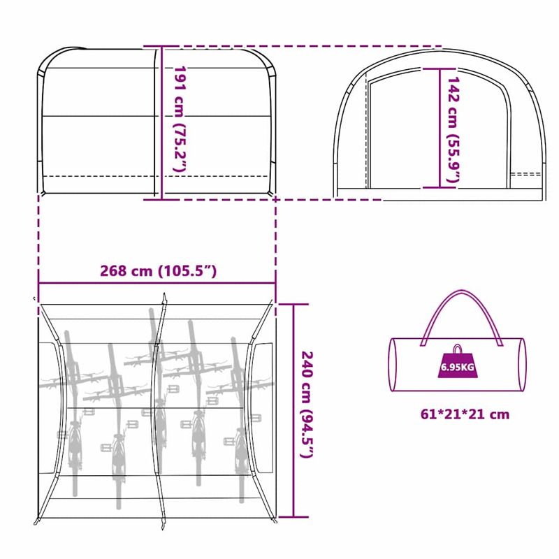 Sport si Outdoor - Camping - Corturi camping - Cort cu acoperis cu aerisire de aer Gri si portocaliu 268 x 240 x 191 cm - Infinity.ro